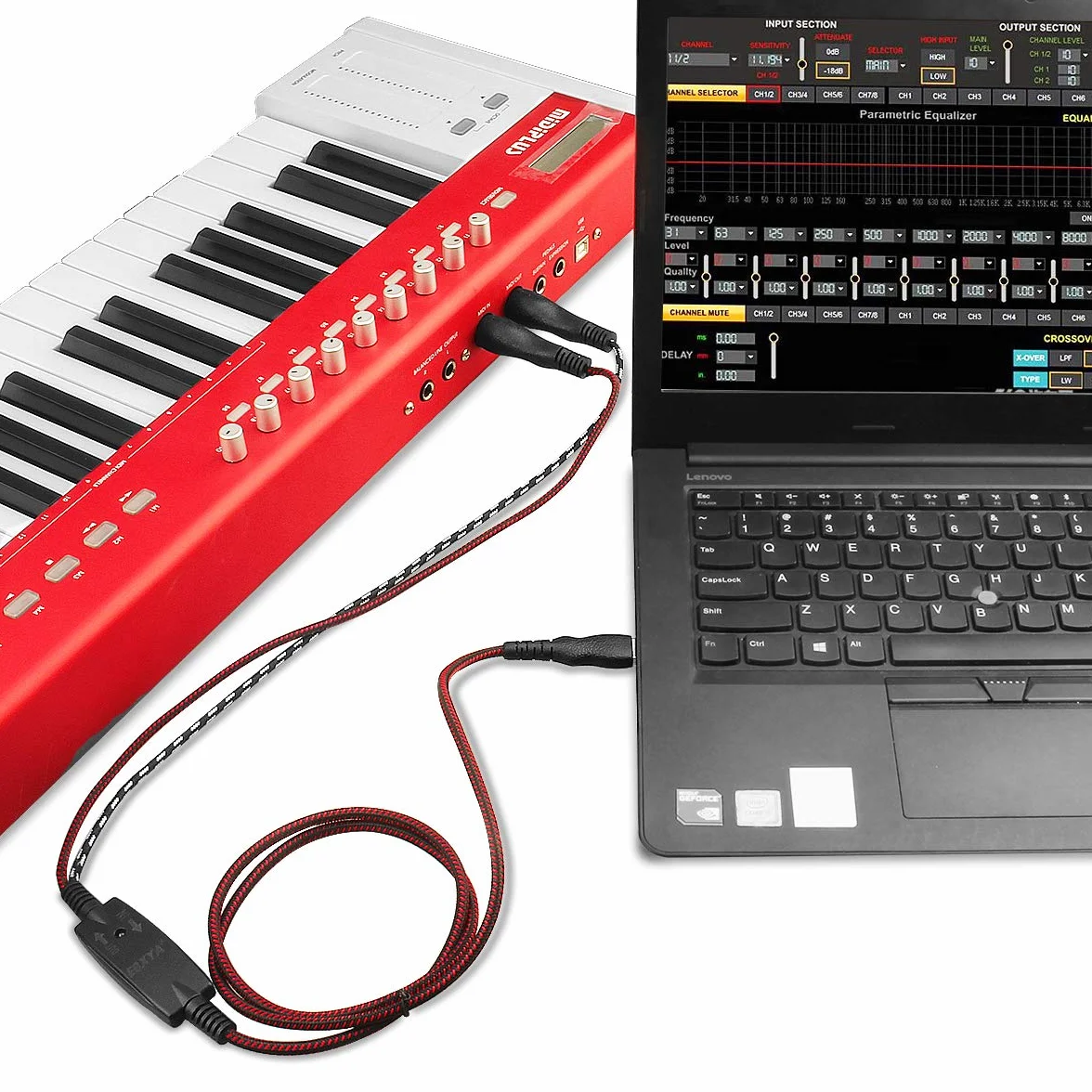 EBXYA Cable MIDI USB a interfaz MIDI de 5 pines, 1,5 m, convertidor MiDi de entrada y salida de teclado a PC/Mac/portátil para edición de música y grabación de pista de trabajo con Windows/Mac