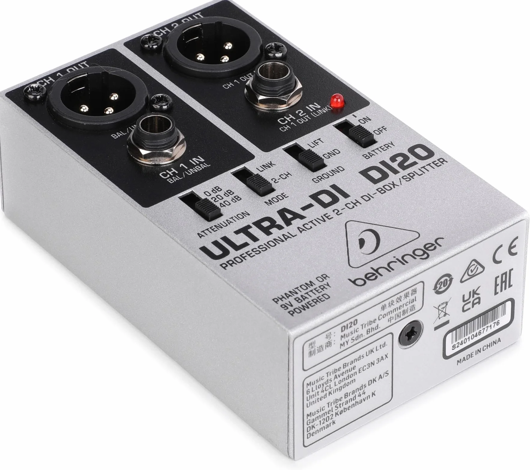 Behringer DI20 Divisor/Caja DI De 2 Canales, Activa, Profesional