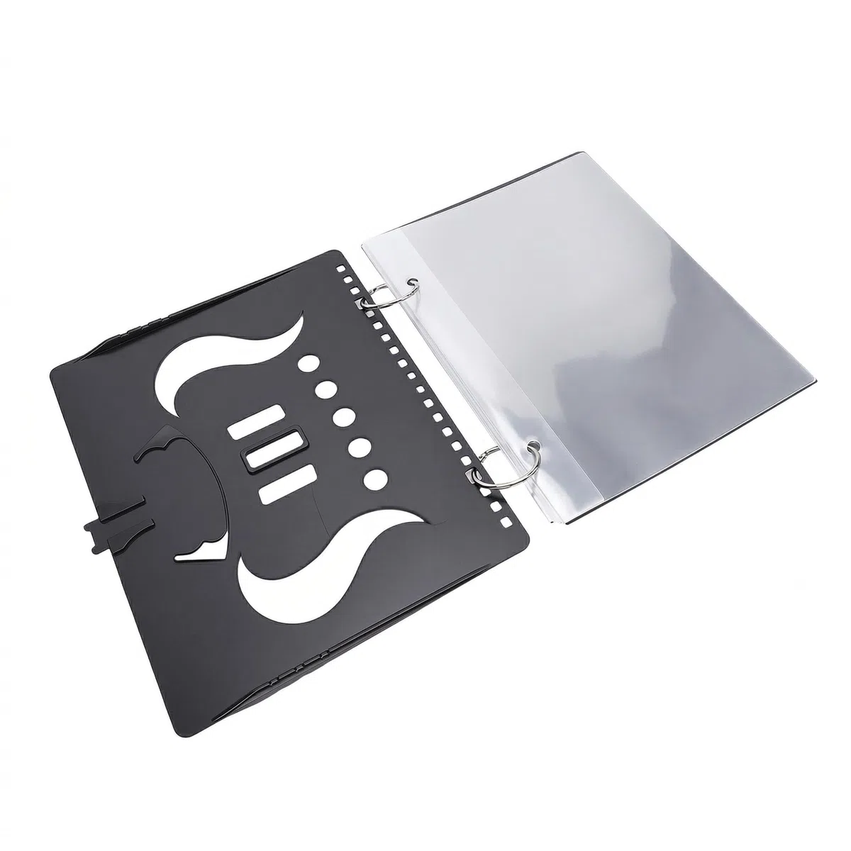 Carpeta Plegable Música Banda Marcha, Soporte Partituras ABS Ligero con 5 Ventanas Transparentes Plástico Abrazadera Universal para Actuaciones Estudiantes Directores Coros