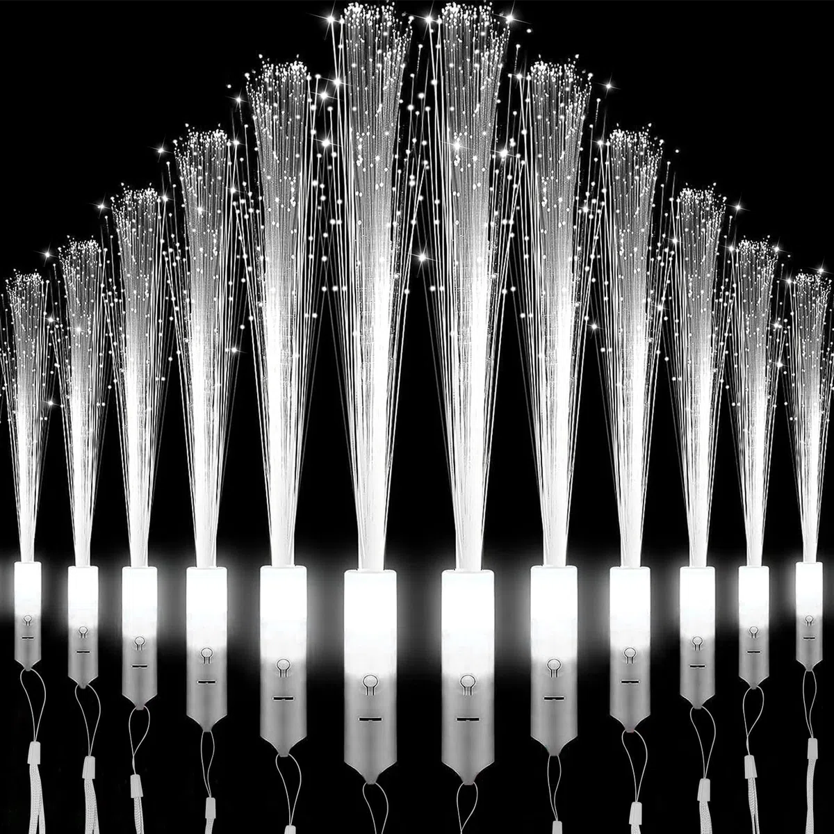 Funmo Juego de 12 barras de luz LED, color blanco, para fiestas, fibra de vidrio, para bodas, Navidad, fiestas, conciertos