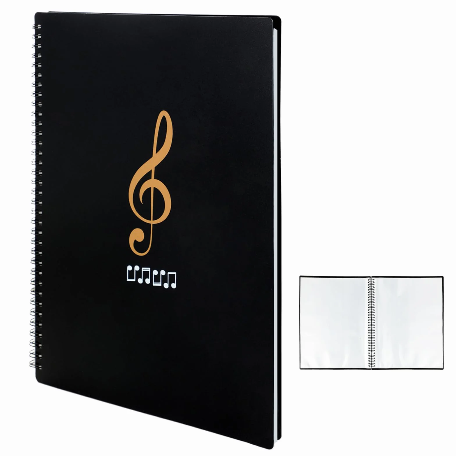 Carpeta de Partituras Musicales - Carpeta Anillas A4 Carpeta de Música Multifuncional con 50 compartimentos/100 páginas ideal para partituras dibujos y almacenamiento de fotos (negro)
