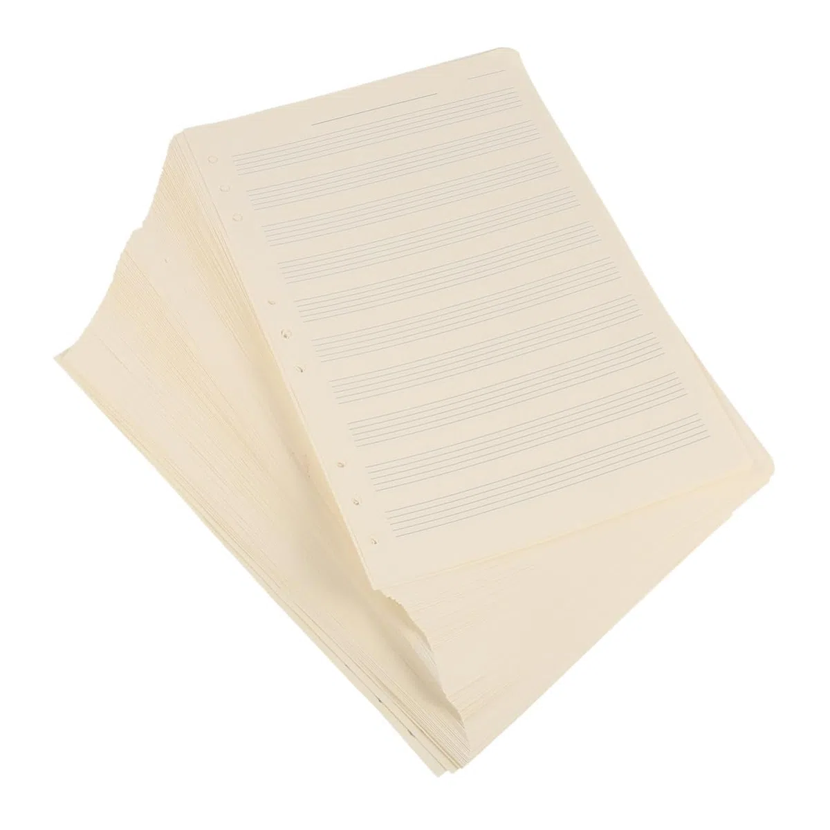 Recambio Escritura Suave Pelusa Libreta Papel Blanco de 3mm de Partituras y 10 Líneas Hojas Sueltas Paquete de 100 Hojas para Músicos y Estudiantes