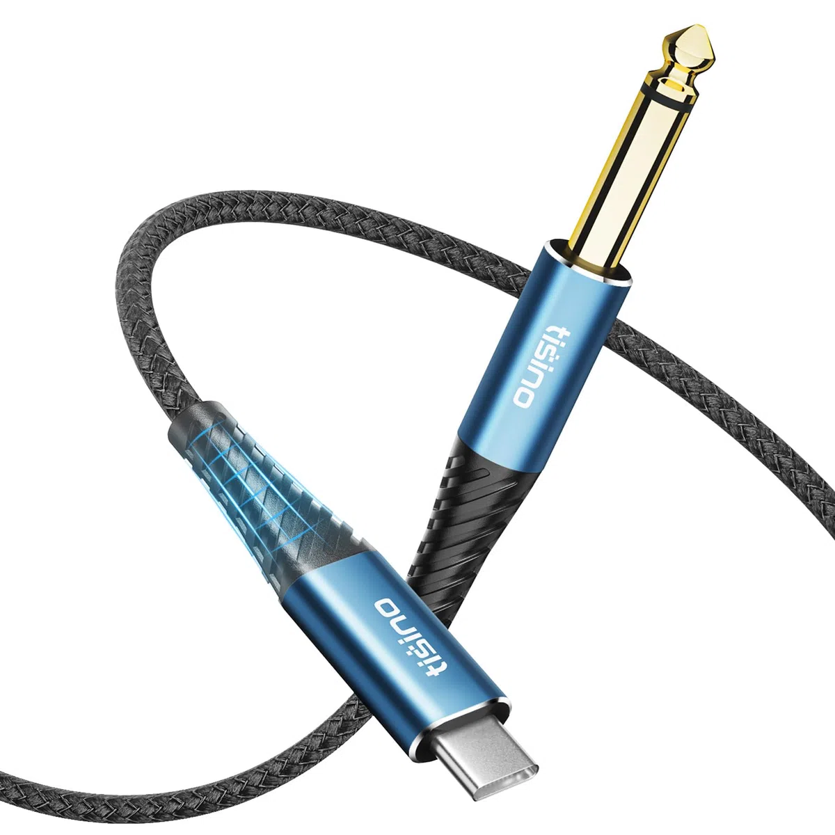 Tisino Cable de audio USB C a 6.35mm TS (3m), cable de equipo de grabación para bajo/guitarra de 1/4 pulgada TS a Tipo C, compatible con portátiles, PC y smartphones con puertos USB C