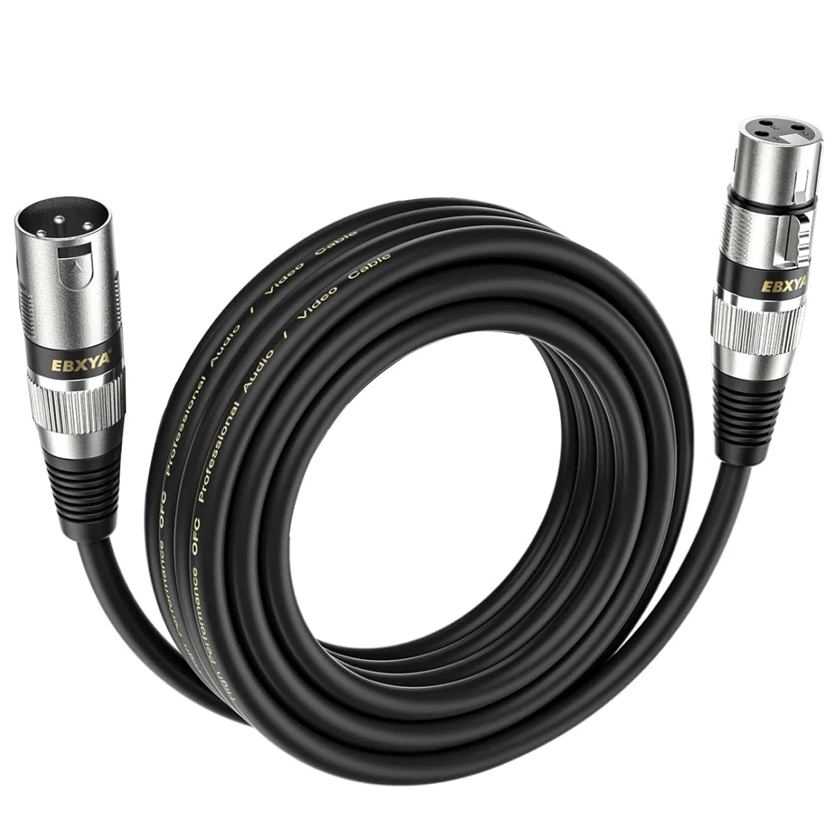 EBXYA - Cable XLR de micrófono 5M conectores macho a hembra XLR cable de parche para sistema PA, grabador de estudio, amplificador, mezclador
