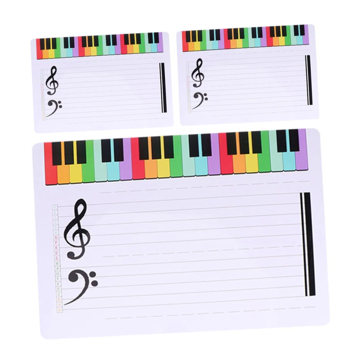 STOBOK Pizarra de Plástico Borrable para Partituras, 3 Piezas, Práctica Musical en Casa, Fácil de Escribir y Colgar la Pared
