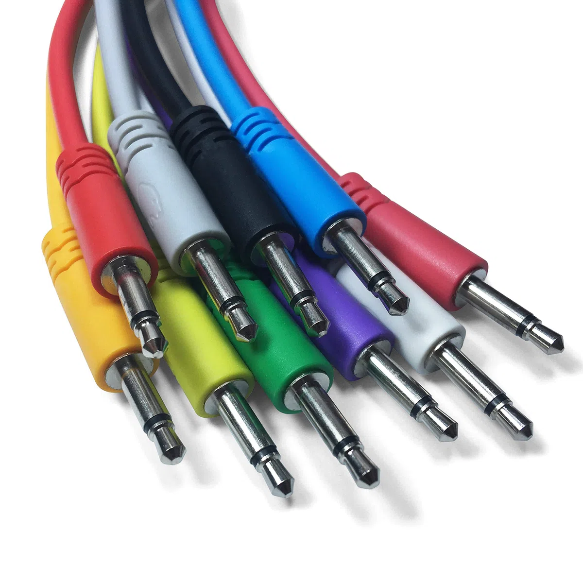 Eurorack Patch Cables - Juego de 5 cables de conexión mono de 3,5 mm para uso con sintetizadores modulares (10 colores/7 longitudes)… (45cm, Combi 1)