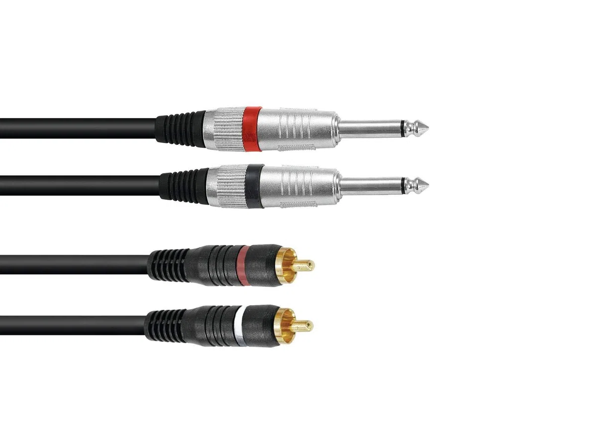 Eurolite OMNITRONIC Adapter Cable 2xJack/2xRCA 3m bk