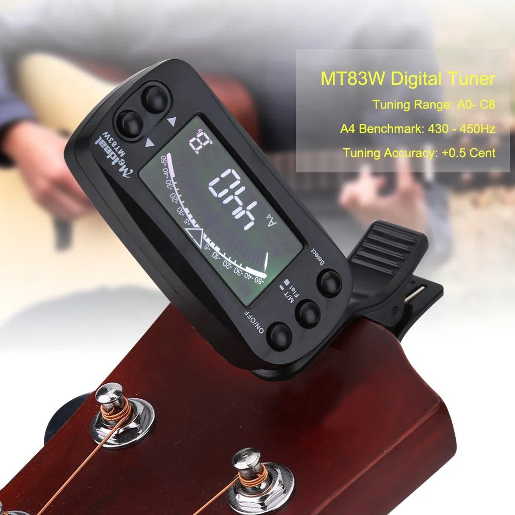 Sintonizador Digital, Metrónomo Portátil, LCD Clip-On 2 en 1, Sintonizador Digital y Metrónomo para Guitarra, Bajo, Violín, Ukulele, Profesional y Principiantes, Ensayo, Grabación, Concierto