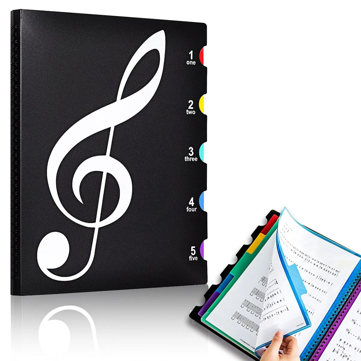 Carpeta de Partituras, Carpeta de Música Desplegable A4, Documentos de Nota Musical, Fondos de Colores Partituras Piano, para una Partitura Musical, Papel, Documentos